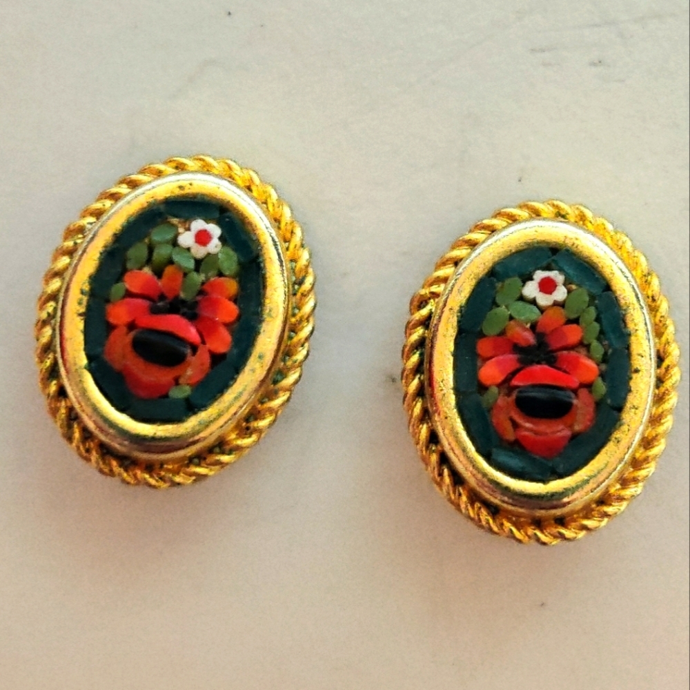 Vintage Italian Mosaic Earrings